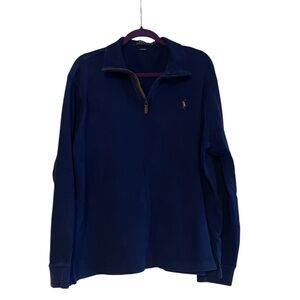 Polo‎ Ralph Lauren XL Blue Quarter Zip Pullover Sweater Estate Rib